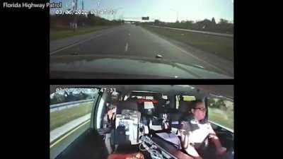 Florida Highway Patrol Trooper Toni Schuck stopped a drunk driver who was going over 70mph by directly ramming her car into the drunk drivers car who was headed towards 7,000 people running in a marathon.