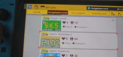 Hallo, ich bin der Typ der Dävids Thumbnails in Mario Maker 2 baut 