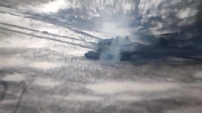 Russian Soldier on Fire runs Through a Field as a Tank runs over an AT Mine