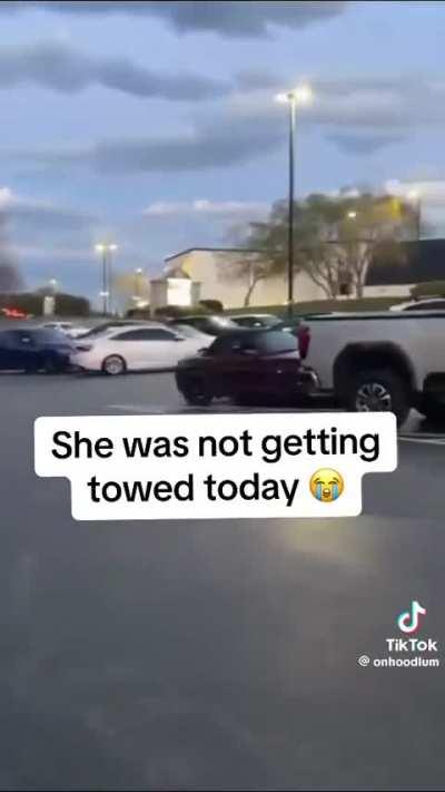 To tow the car from the parking lot