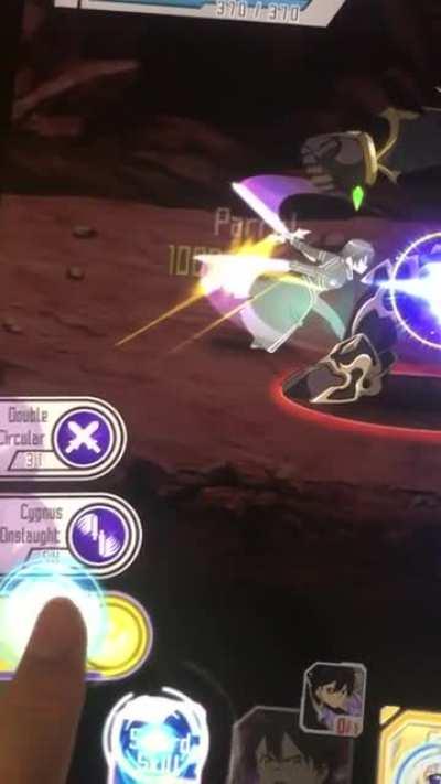 Kirito parried so hard he broke the game...