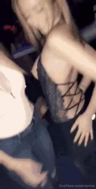 Tits flash in public