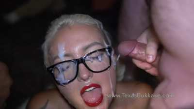 1 Minute Porn - Cute Blonde Is Covered with Cum