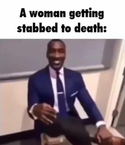 A woman getting stabbed to death