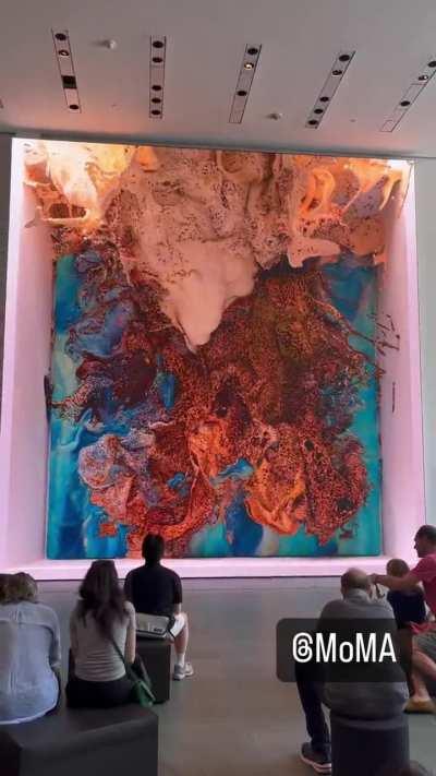 Fascinating AI developed artwork at the MoMA. “Unsupervised” by artist Refik Anadol.