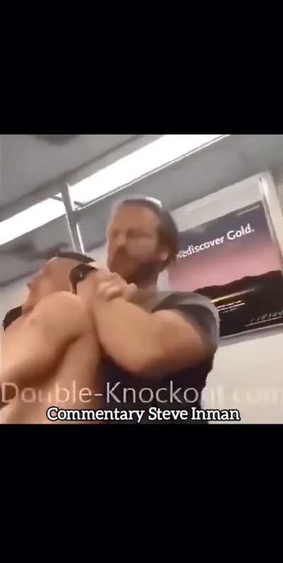 Tough guy on the subway gets put to sleep.