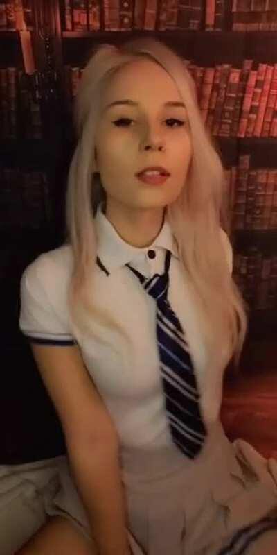 I'm so glad I brought my wand with me since you were late... why don't you make up for making me wait by getting in between my legs now?