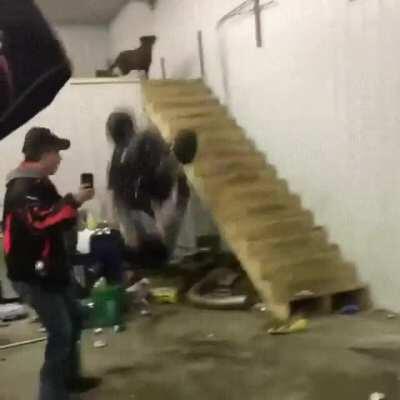 HMB while I go down these stairs real quick