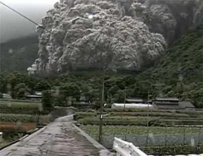 Running from pyroclastic flow