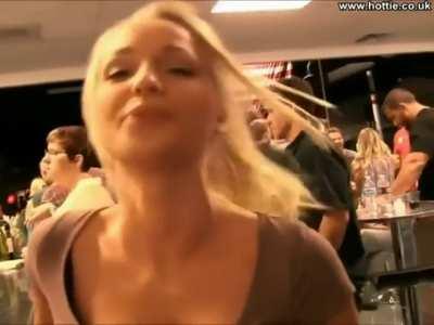Hot Chick In A Bar Shows Everything