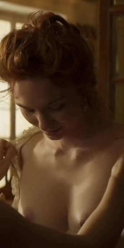 Keira Knightley getting the pleasure of undressing Eleanor Tomlinson.