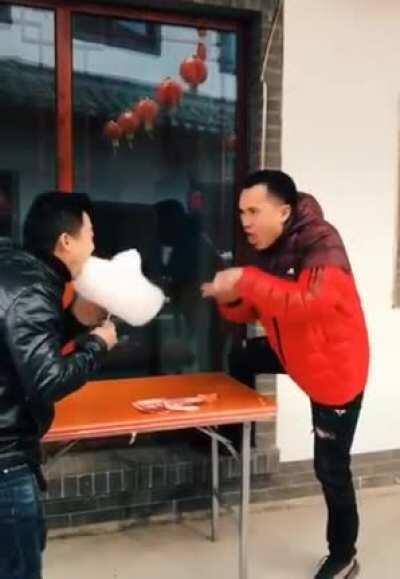 Losing a cotton candy eating contest