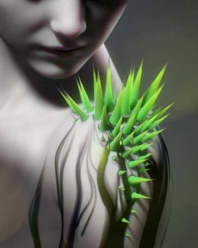 'Spikes', latest iteration of my procedural trypophobia setup.