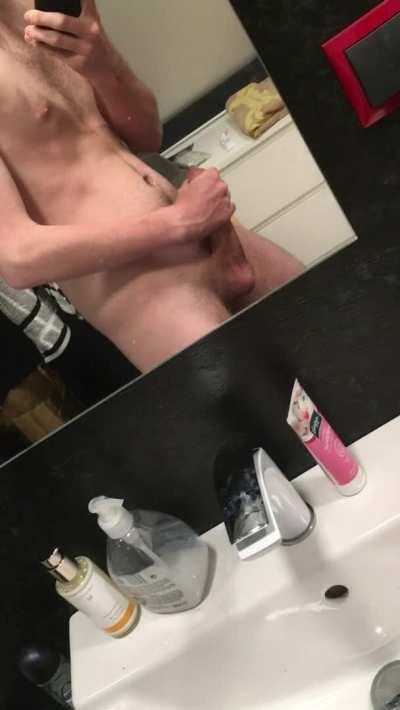 Showing off my cock and playing with it