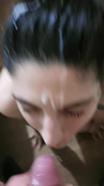 Cum all over my face