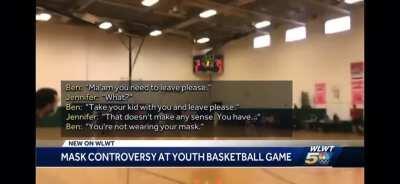 Karen ruins basketball for her 10 year old son because she refuses to wear mask