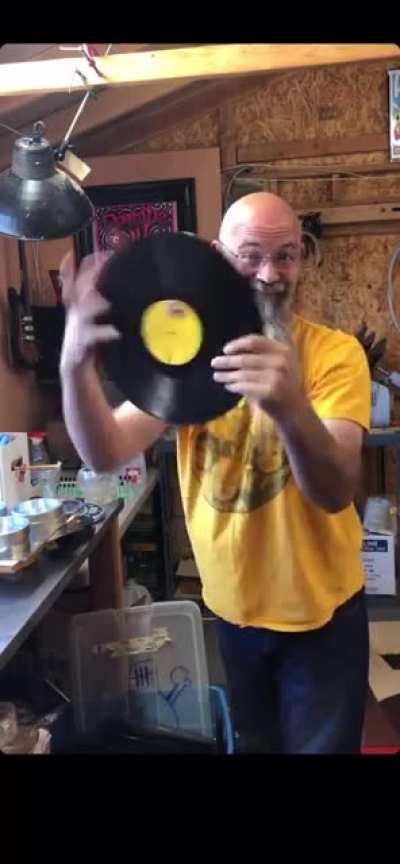 sent this guy my record to clean and got this today.. wtf?