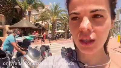 Cum walk on the beach