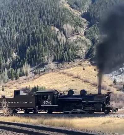 Durango & Silverton No. 476 backing into Silverton Oct. 19th, 2025
