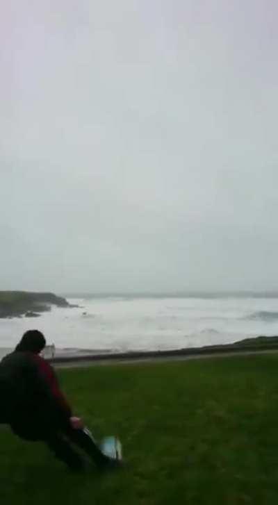 Football with storm Eleanor