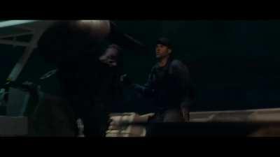 In Captain America: The Winter Soldier (2014) Chris Evans improvised this move after watching 300 in his trailer