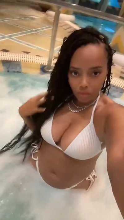 Angela taking a dip 