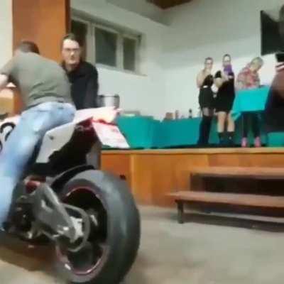 Doing a burnout on an unstable surface