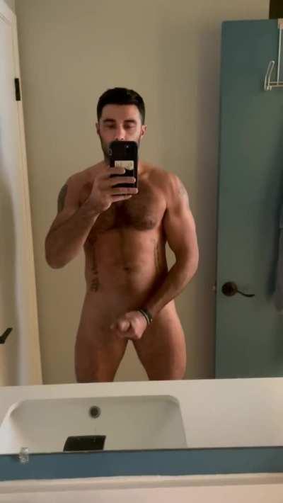 Ok ok here i am naked stroking it