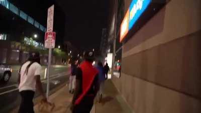 Mob attacks a man who was defending a store from rioters with a pipe wrench