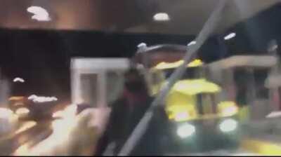 Man drives through closed Mexican toll booth and has a tantrum when they break his window 😂😂😂😂😂😂