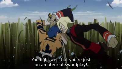The longest sword draw in anime [Gurren Lagann]
