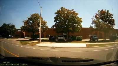 Cars going the wrong way.