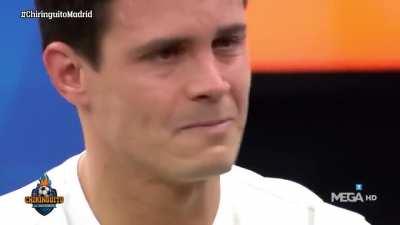 Edu Aguirre sharing his feelings after the match