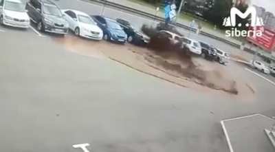 Sewage Geyser explodes in Barnaul, Russia
