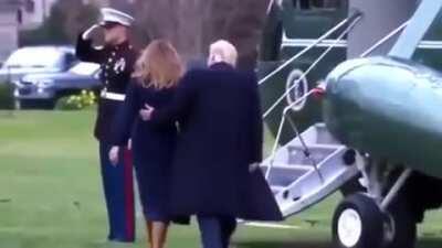 Trump catches Melania