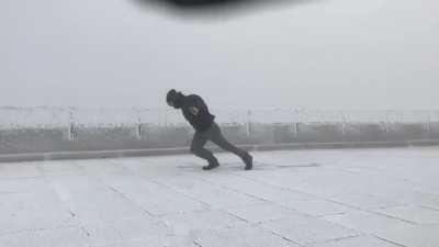 Bro is doing blizzard walk