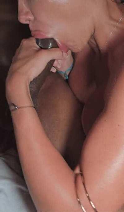 Found this amazing BBC on vacation in Mexico and now my husband's watching up close as I suck every drop out