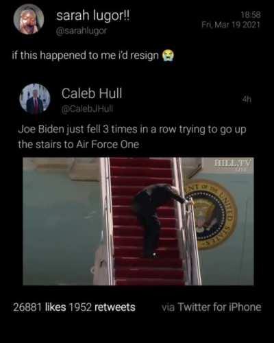 That salute saved a little bit of the embarrassment, but I would self-quarantine after that