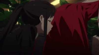 Takina eating birthday cake