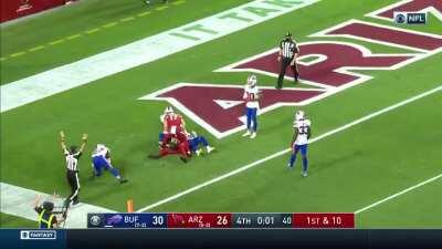 The Cardinals beat the Bills on a hail mary catch by DeAndre Hopkins, who was surrounded by 4 defenders