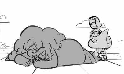 Rose was playing with Amethyst and they fell asleep on the beach