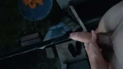 Had to cum in the milf neighbour's backyard as a forfeit