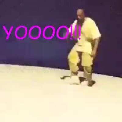 He got the new Yeezy's!!!