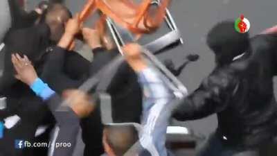 Algerians (Left) Vs. Israelis (Right) fight in France