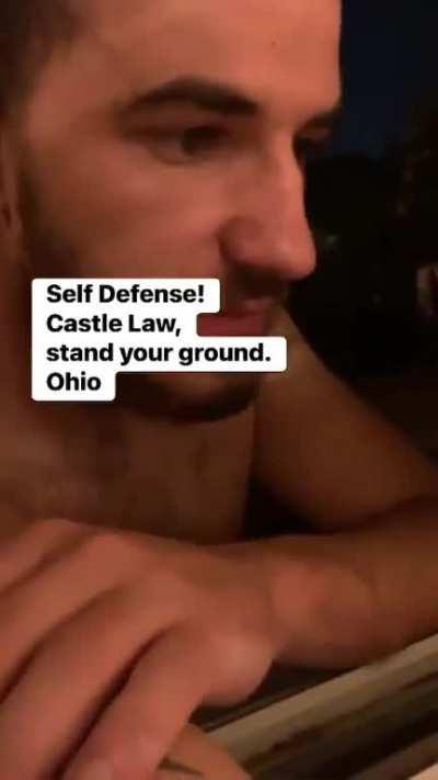 Peeping in a girl's window.