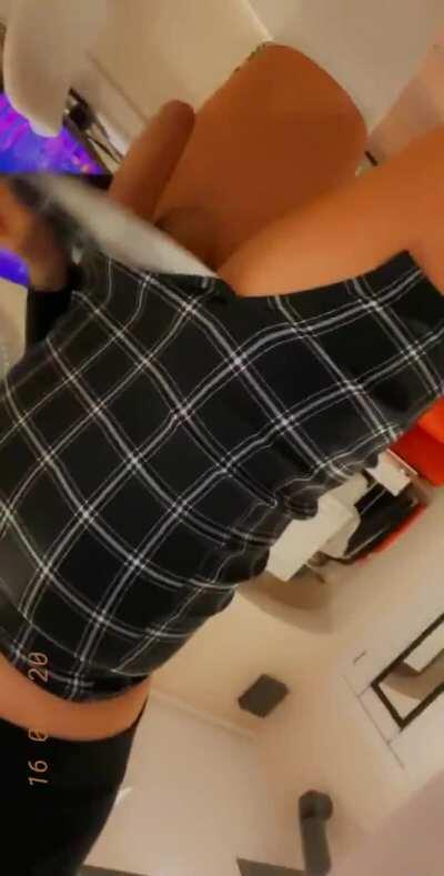 No panties down there, just a nice big cock. Bailey Archer (gif)