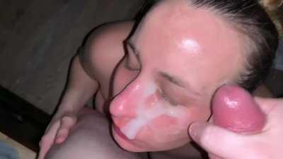 Oh my god, he absolutely covered me in his thick and creamy cum after I sucked his cock.