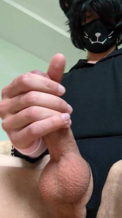 cute femboy shoots a big milk load for you >w<