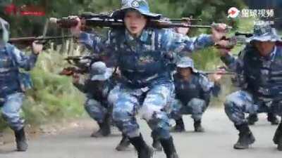 Female snipers of the marine Corps of the PLA Navy.