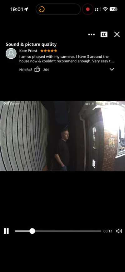 Customer review shows great video quality and great sound quality